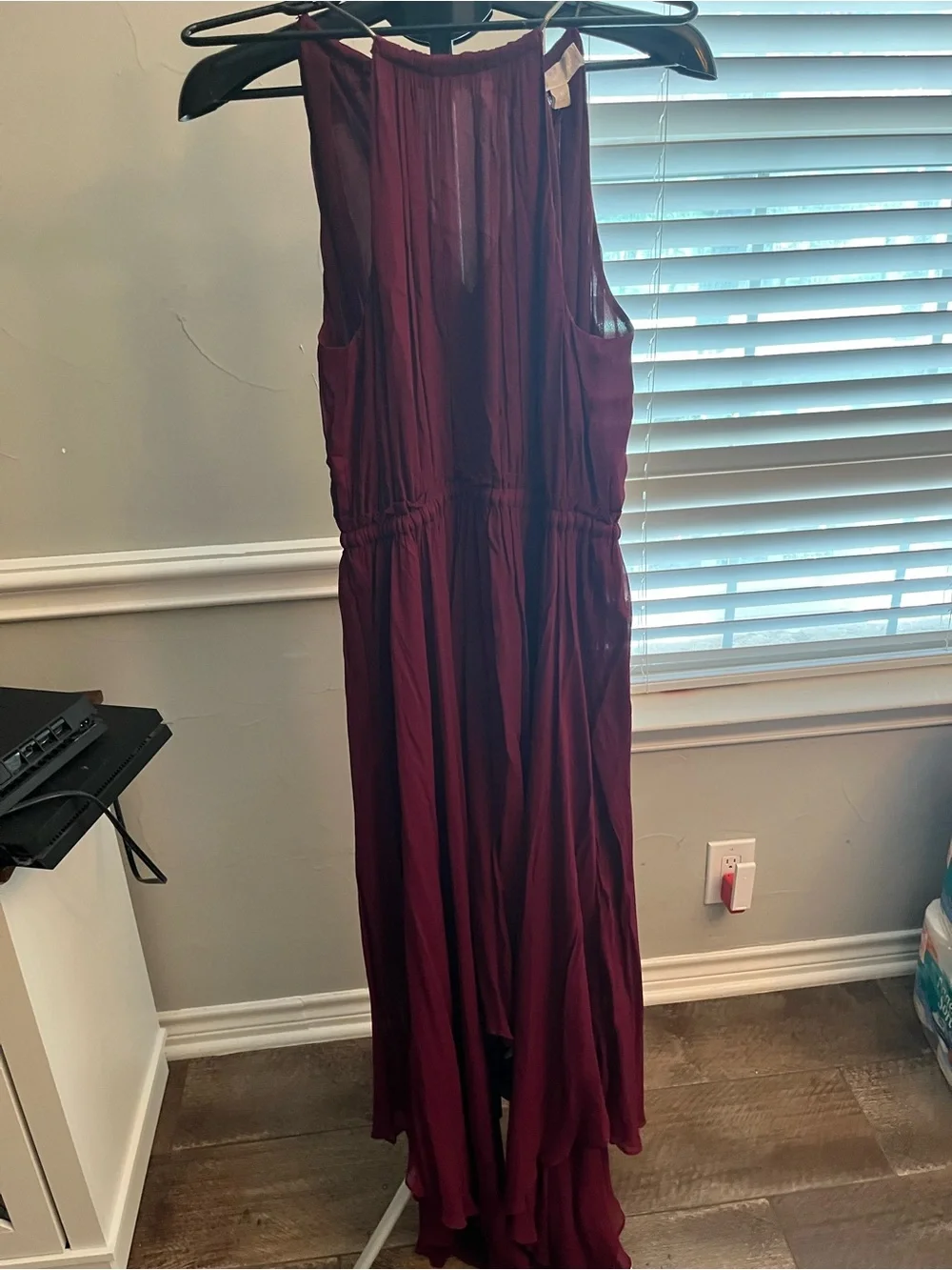 Michael Kors Sleeveless V-Neck Maxi Dress in Wine